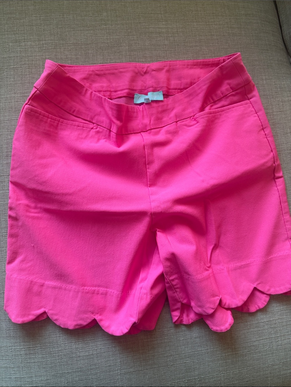 Scalloped Hem Hot Pink Bermuda Shorts Anthony’s resort wear